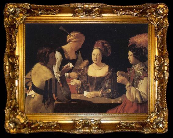 framed  Georges de La Tour The Card-Sharp with the Ace of Spades, ta009-2